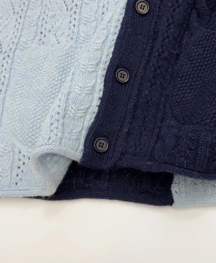 Japanese-style Shetland wool patchwork vest in As Shown, product view 06