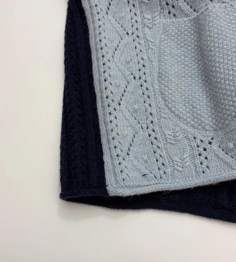 Japanese-style Shetland wool patchwork vest in As Shown, product view 08