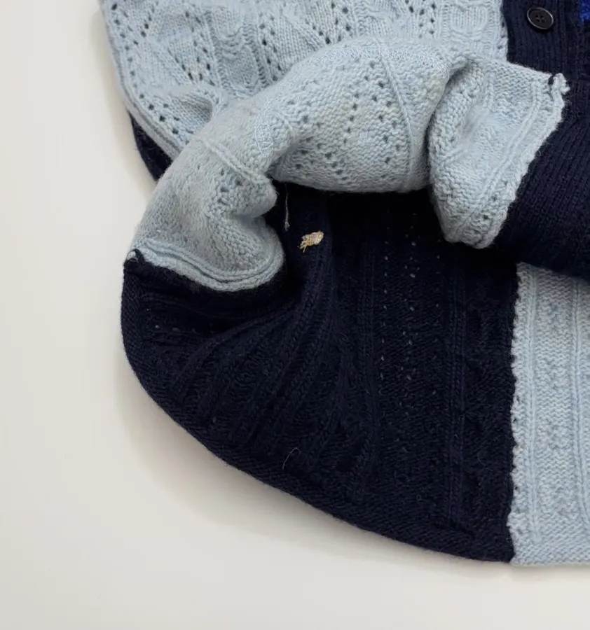 Japanese-style Shetland wool patchwork vest in As Shown, product view 09