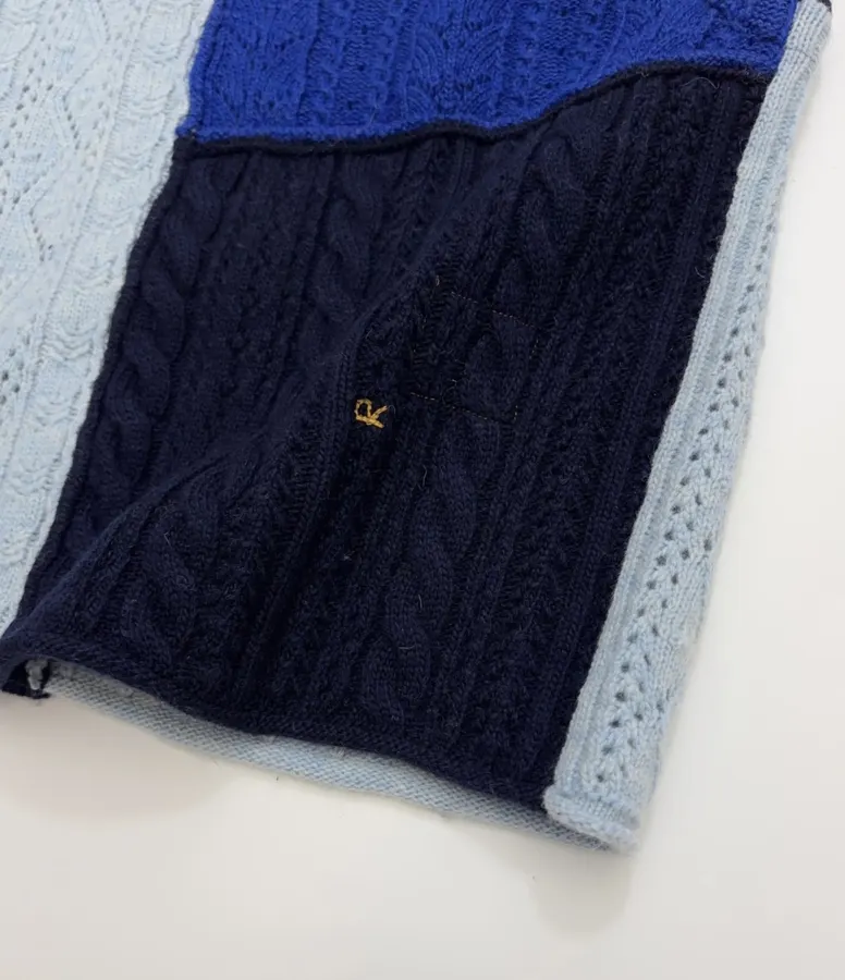 Japanese-style Shetland wool patchwork vest in As Shown, product view 15