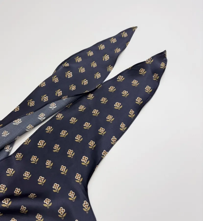 Réalisation Par Navy silk bias-cut halter-back long dress The Mila in Blue, product view 05