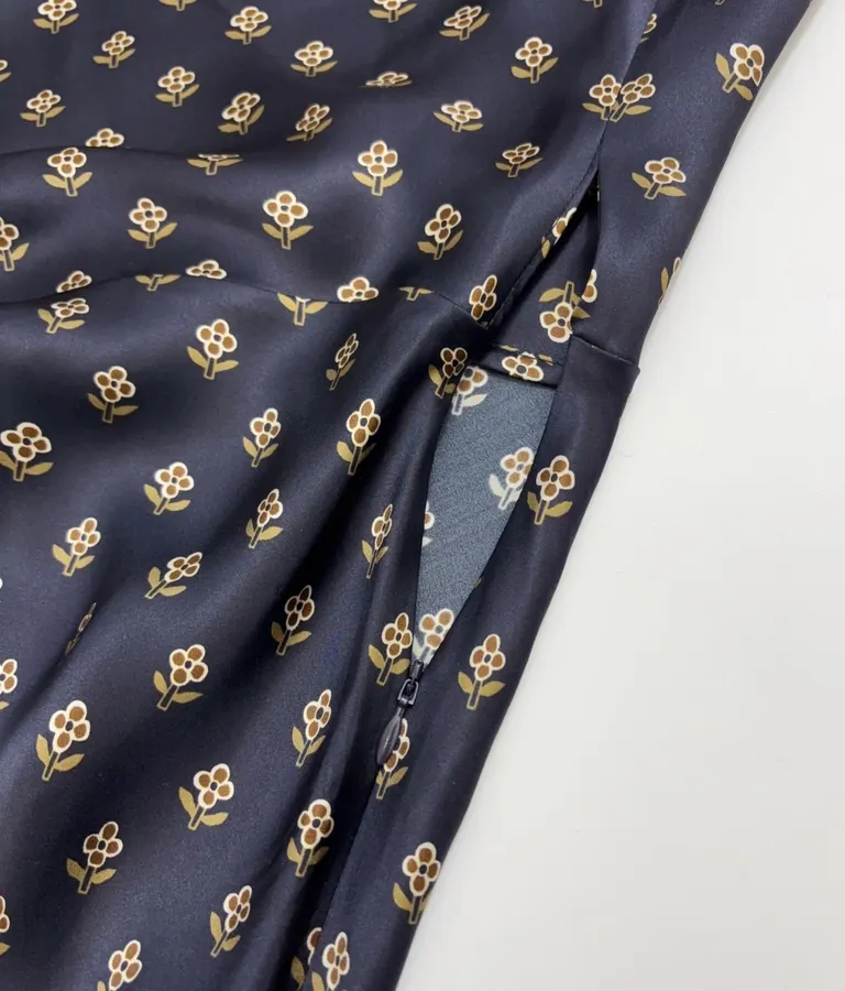Réalisation Par Navy silk bias-cut halter-back long dress The Mila in Blue, product view 07