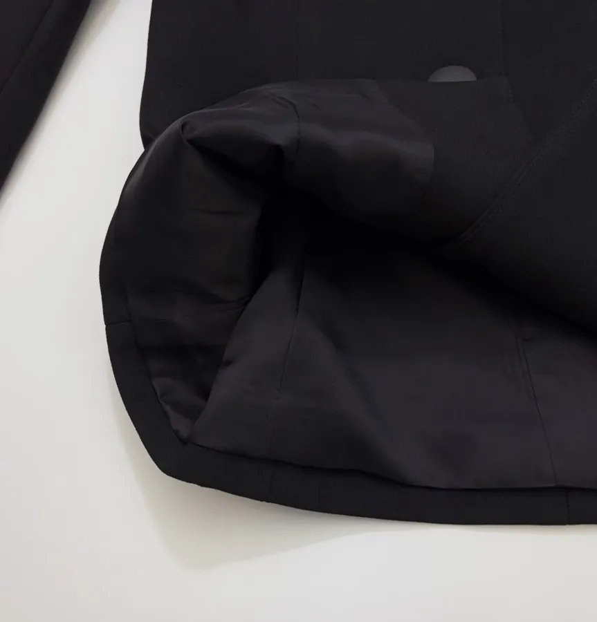 Black Off-Shoulder Lace-Embroidered Fitted Top in Black, product view 11