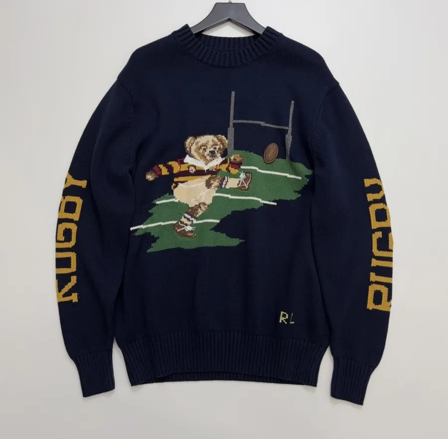 Polo Ralph Lauren Round-neck long-sleeve knit sweater in As Shown, product view