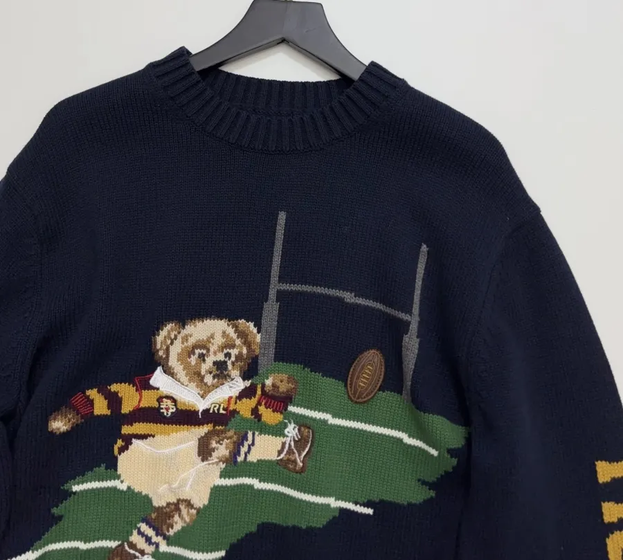 Polo Ralph Lauren Round-neck long-sleeve knit sweater in As Shown, product view 02