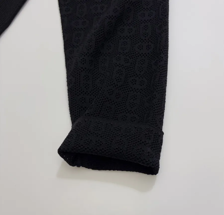 Hermès 提花 透气镂空微透一字领针织衫，As Shown，商品图 7