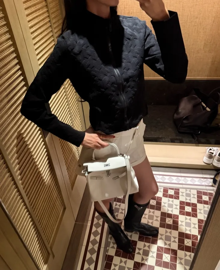 Hermès Embroidered equestrian-style short zip-up knit jacket in As Shown, product view 04
