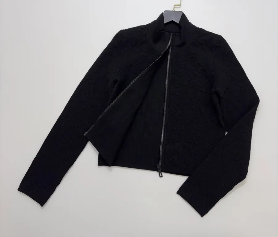 Hermès Embroidered equestrian-style short zip-up knit jacket in As Shown, product view 18