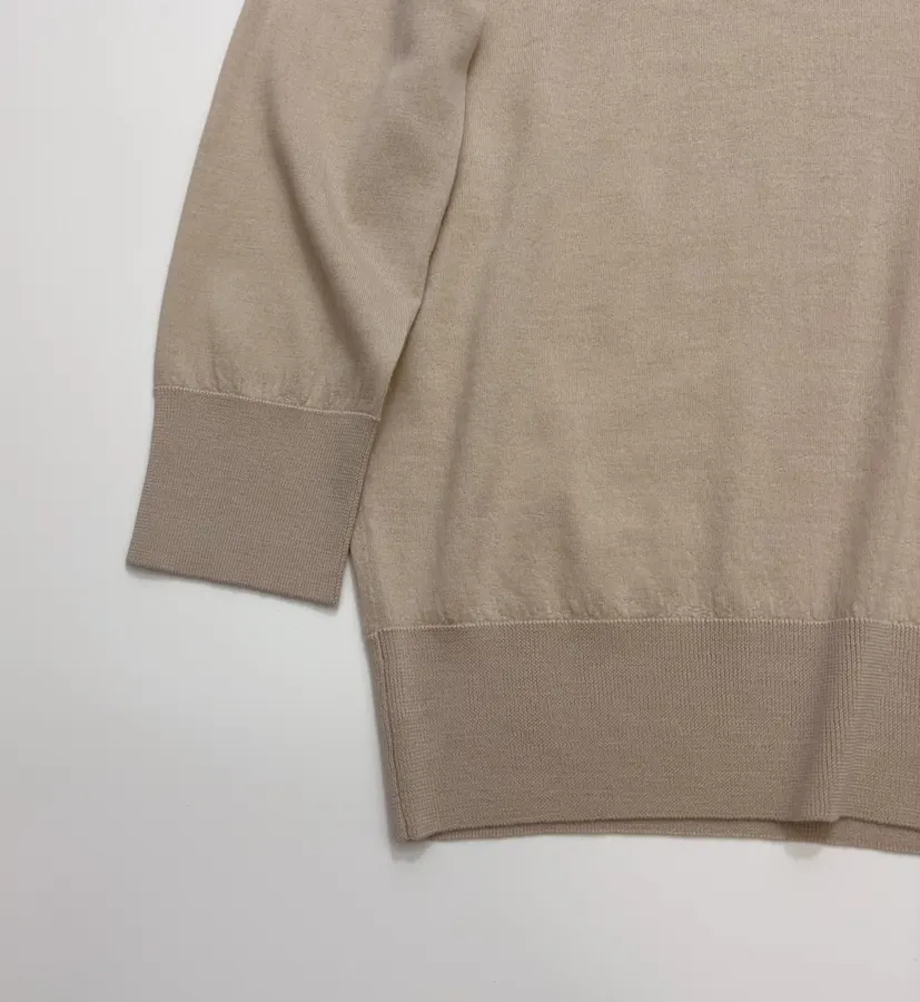 18-gauge cashmere polo top with 3/4 sleeves and collar in As Shown, product view 10
