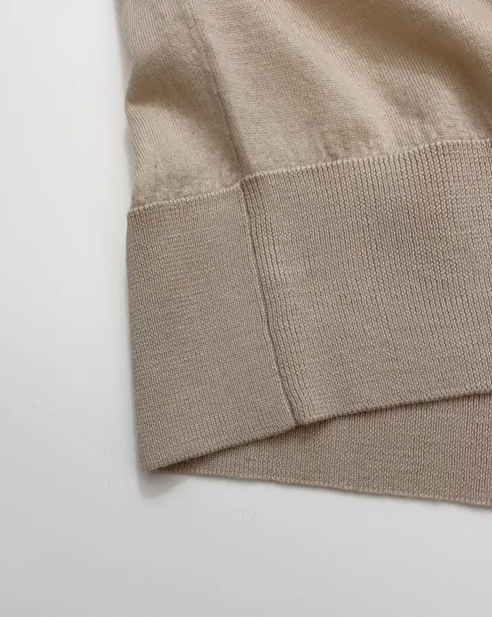 18-gauge cashmere polo top with 3/4 sleeves and collar in As Shown, product view 12