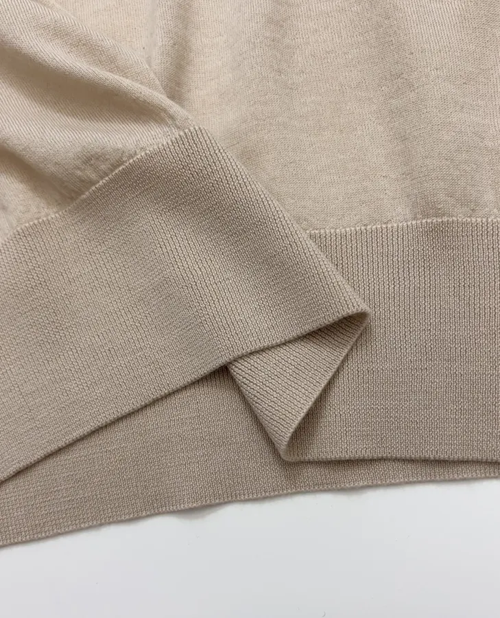 18-gauge cashmere polo top with 3/4 sleeves and collar in As Shown, product view 13