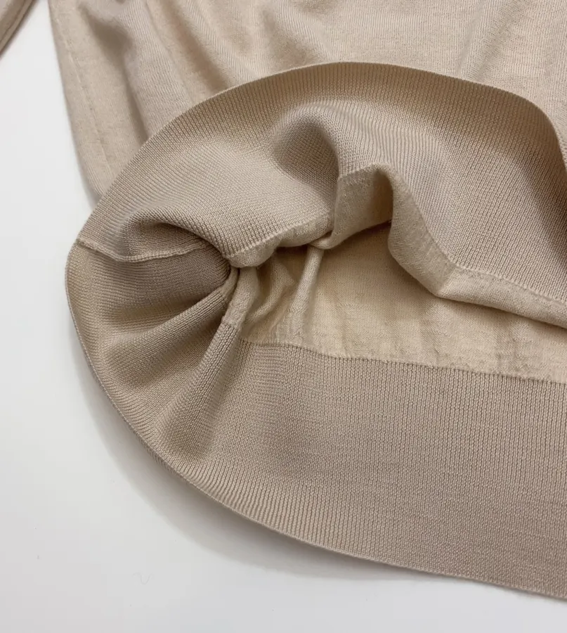 18-gauge cashmere polo top with 3/4 sleeves and collar in As Shown, product view 14