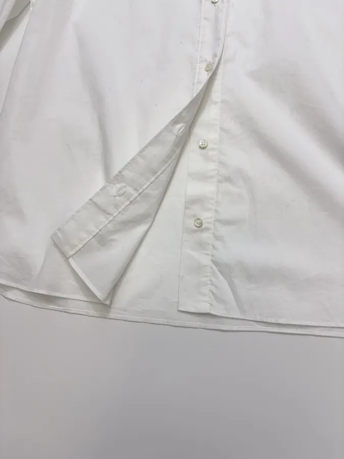 法式内搭 复古优雅蕾丝领 府绸棉粉笔白 长袖白衬衫，As Shown，商品图 14
