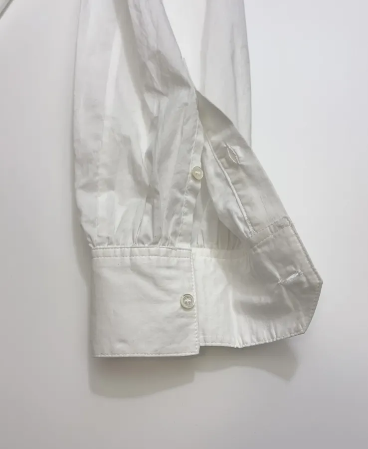 法式内搭 复古优雅蕾丝领 府绸棉粉笔白 长袖白衬衫，As Shown，商品图 19