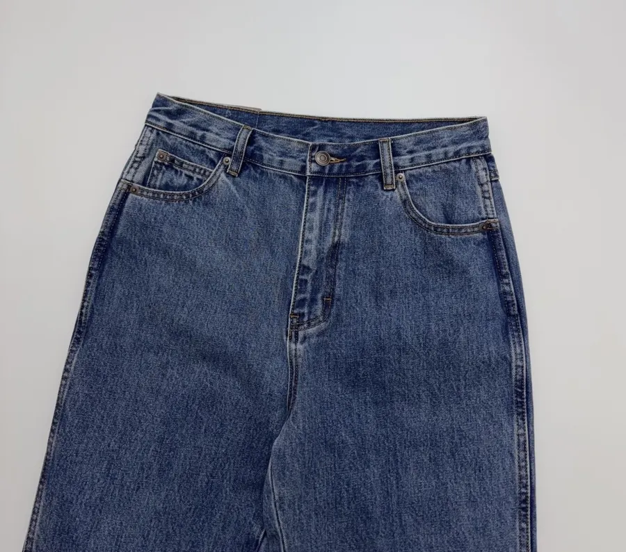 Loro Piana 蓝色高腰直筒牛仔裤，牛仔蓝，商品图 4