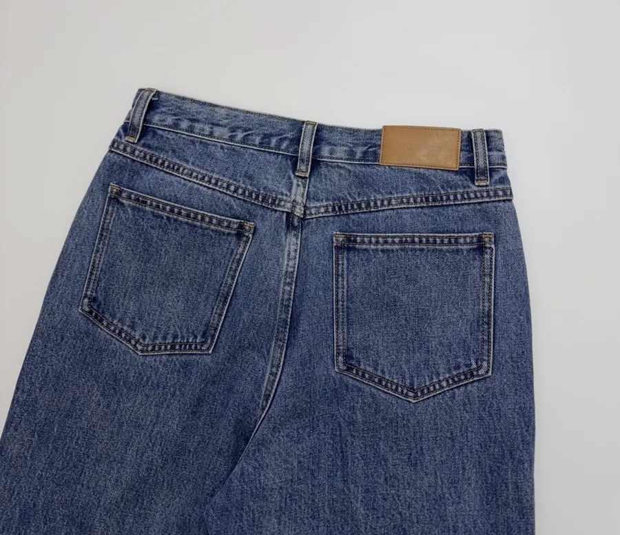 Loro Piana 蓝色高腰直筒牛仔裤，牛仔蓝，商品图 15