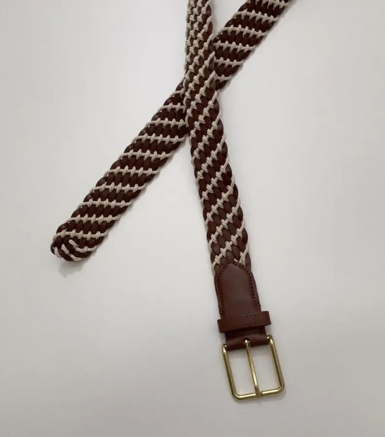 立体感蜡绳编织树膏牛皮腰带 简约百搭真皮皮带，As Shown，商品图 7