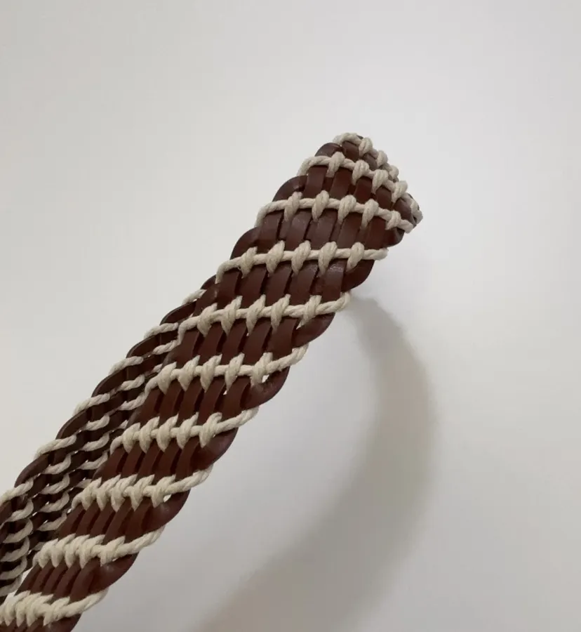 立体感蜡绳编织树膏牛皮腰带 简约百搭真皮皮带，As Shown，商品图 9