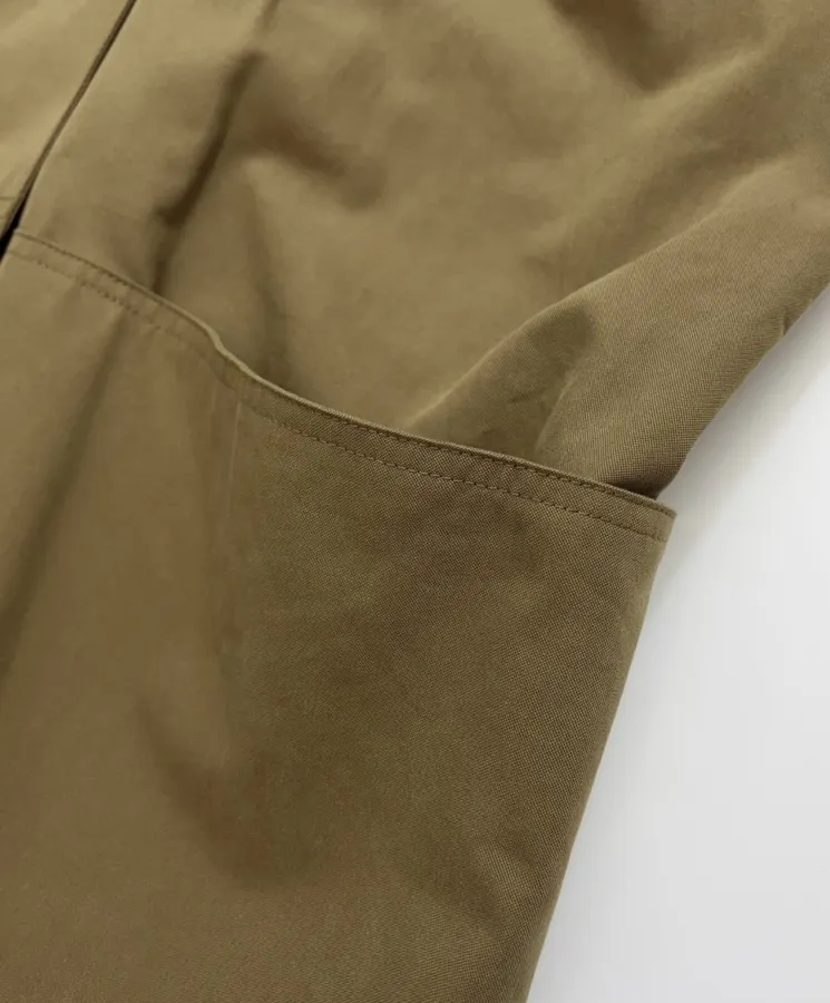 The Row Cotton Aurore trench coat with structured silhouette, diagonal front closure, and three-quarter sleeves in As Shown, product view 12