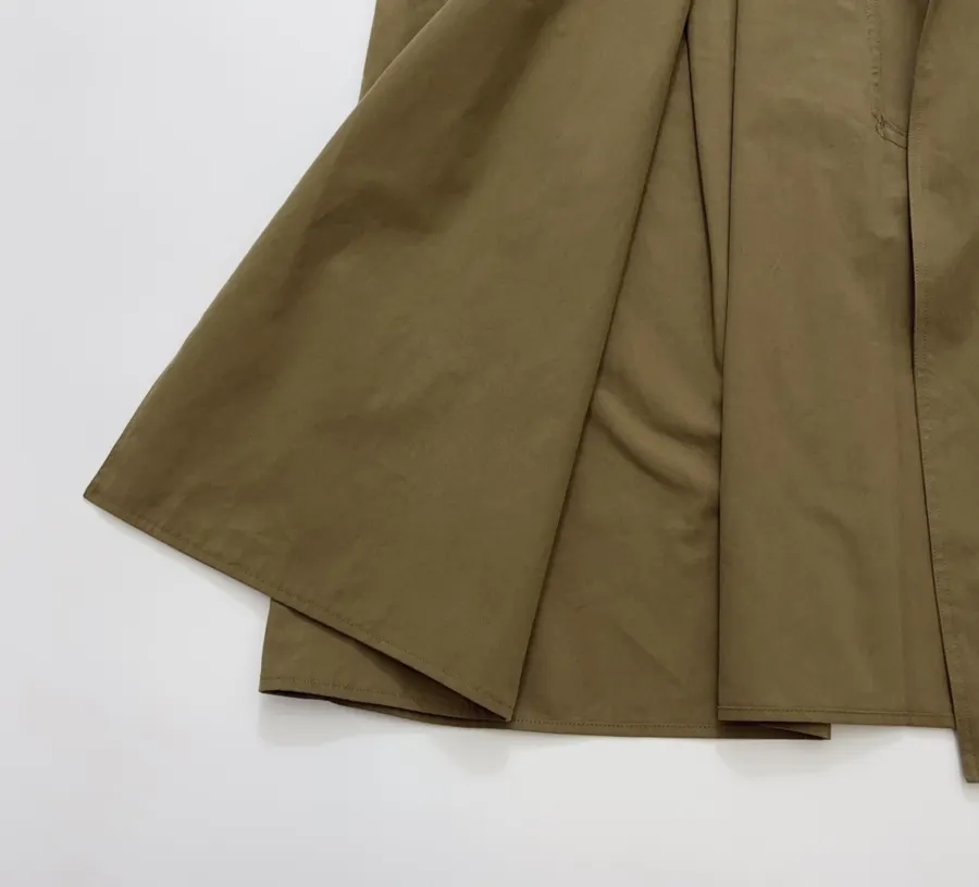 The Row Cotton Aurore trench coat with structured silhouette, diagonal front closure, and three-quarter sleeves in As Shown, product view 17