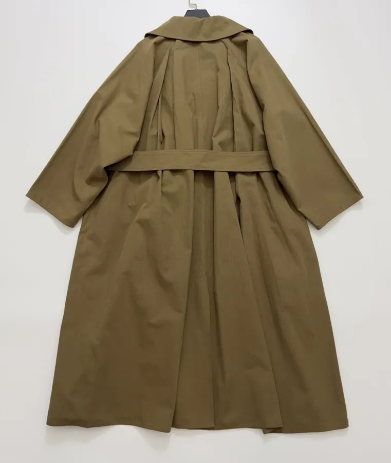 The Row Cotton Aurore trench coat with structured silhouette, diagonal front closure, and three-quarter sleeves in As Shown, product view 24