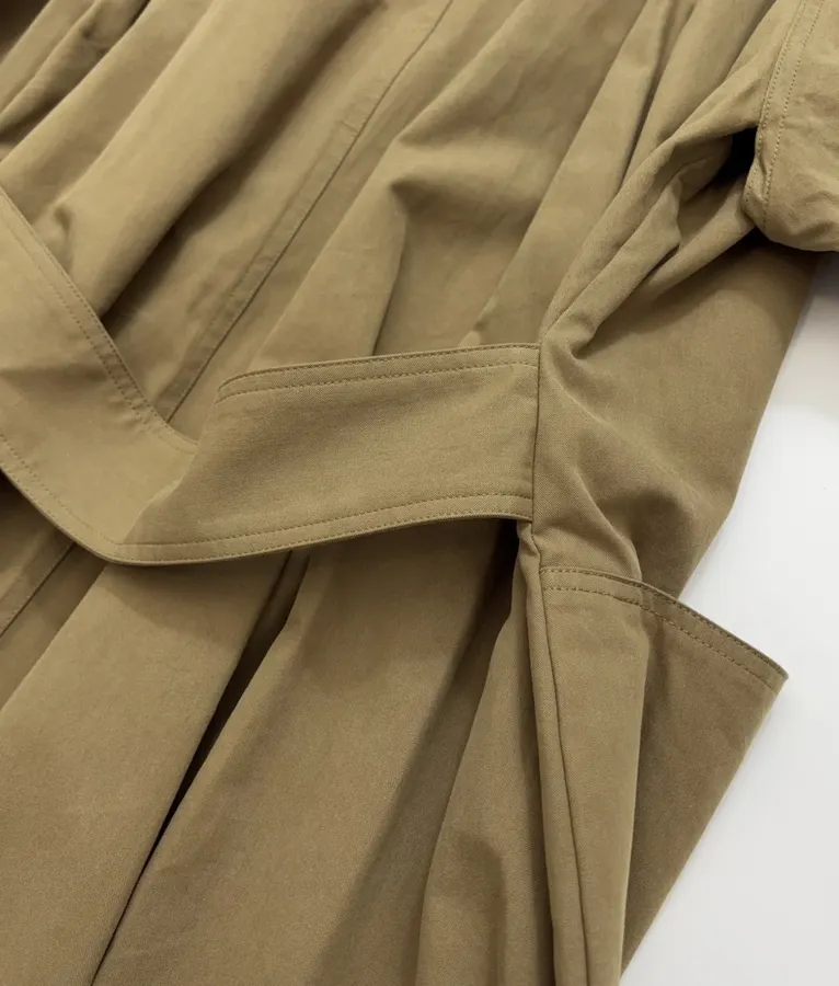 The Row Cotton Aurore trench coat with structured silhouette, diagonal front closure, and three-quarter sleeves in As Shown, product view 25