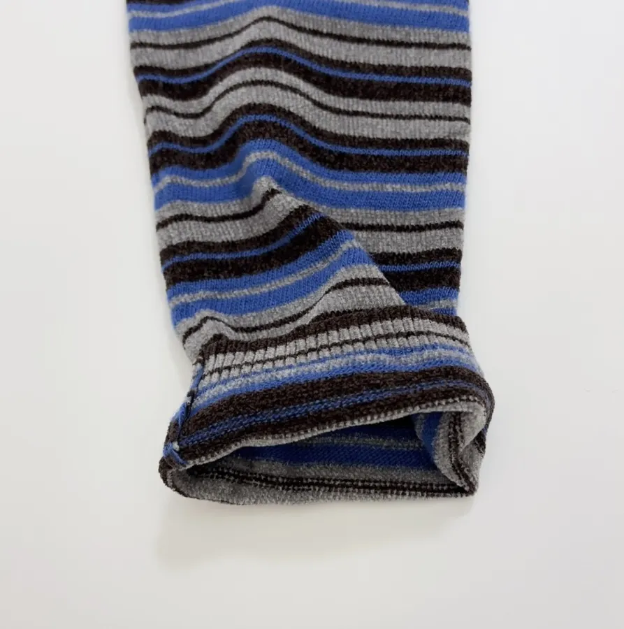 Blue and Green Striped Contrast-Pocket Cardigan in Blue and Green, product view 08