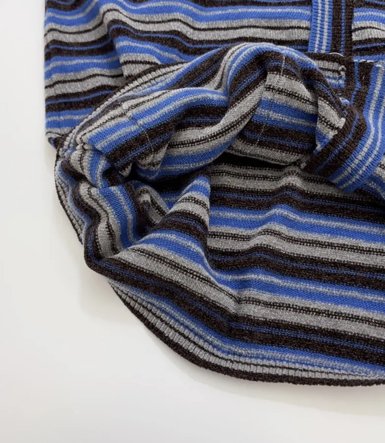 Blue and Green Striped Contrast-Pocket Cardigan in Blue and Green, product view 13