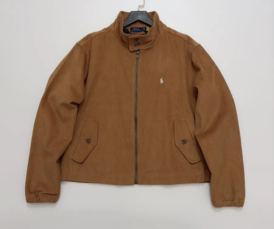 Polo Ralph Lauren Camel Corduroy Stand-Collar Harrington Jacket in Camel, product view