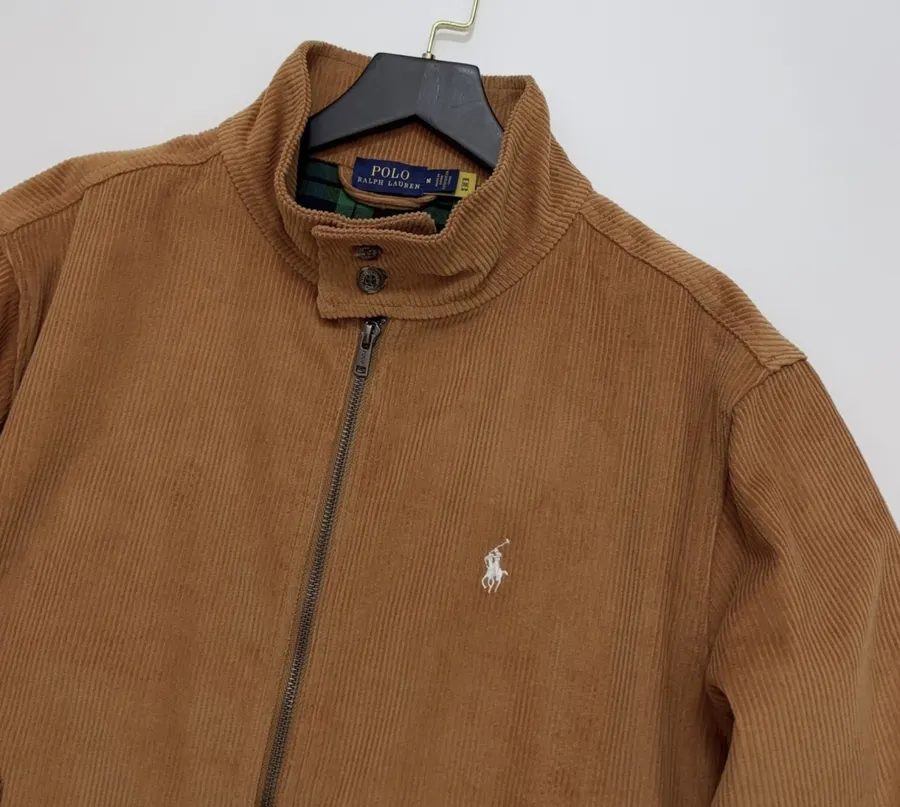 Polo Ralph Lauren Camel Corduroy Stand-Collar Harrington Jacket in Camel, product view 02
