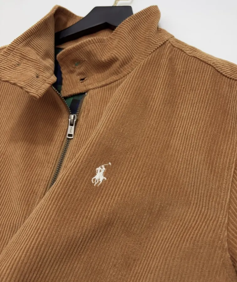 Polo Ralph Lauren Camel Corduroy Stand-Collar Harrington Jacket in Camel, product view 11