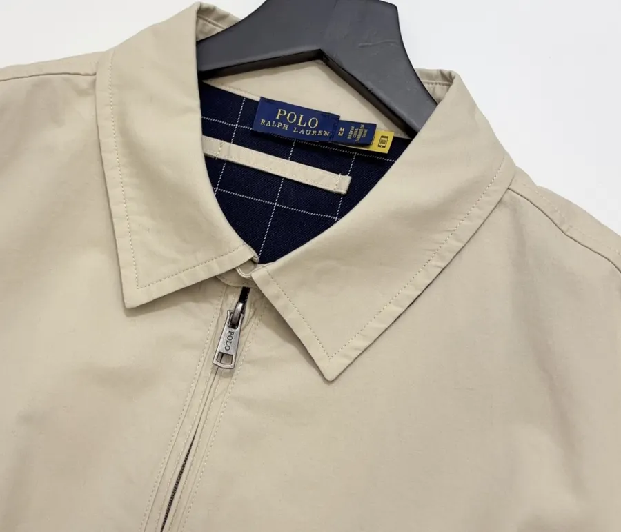 Polo Ralph Lauren 米色棉质翻领拉链哈灵顿夹克，米色，商品图 3