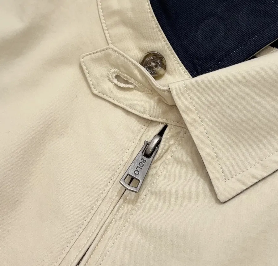 Polo Ralph Lauren 米色棉质翻领拉链哈灵顿夹克，米色，商品图 5