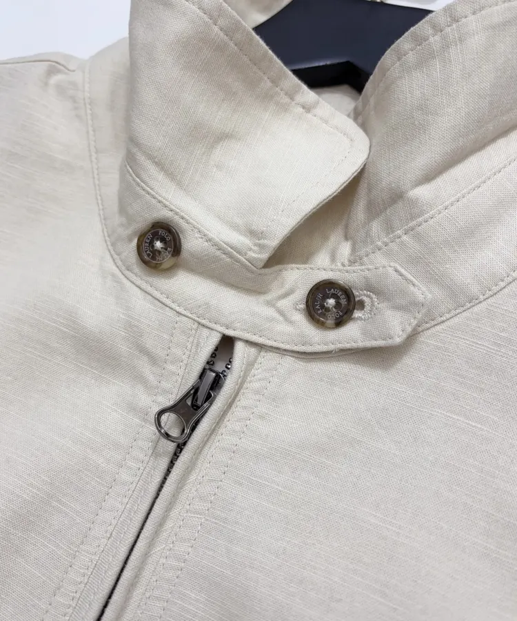 Polo Ralph Lauren 米白色翻领拉链哈灵顿夹克，象牙白，商品图 4