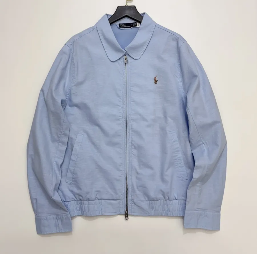 Polo Ralph Lauren 浅蓝色翻领拉链哈灵顿夹克，浅蓝色，产品主图