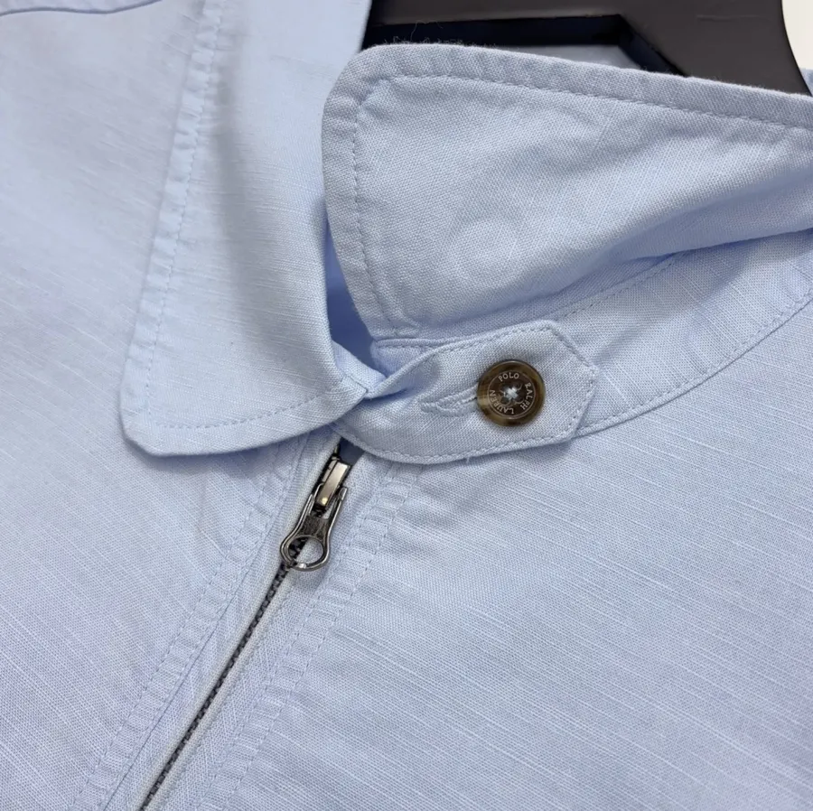 Polo Ralph Lauren 浅蓝色翻领拉链哈灵顿夹克，浅蓝色，商品图 4