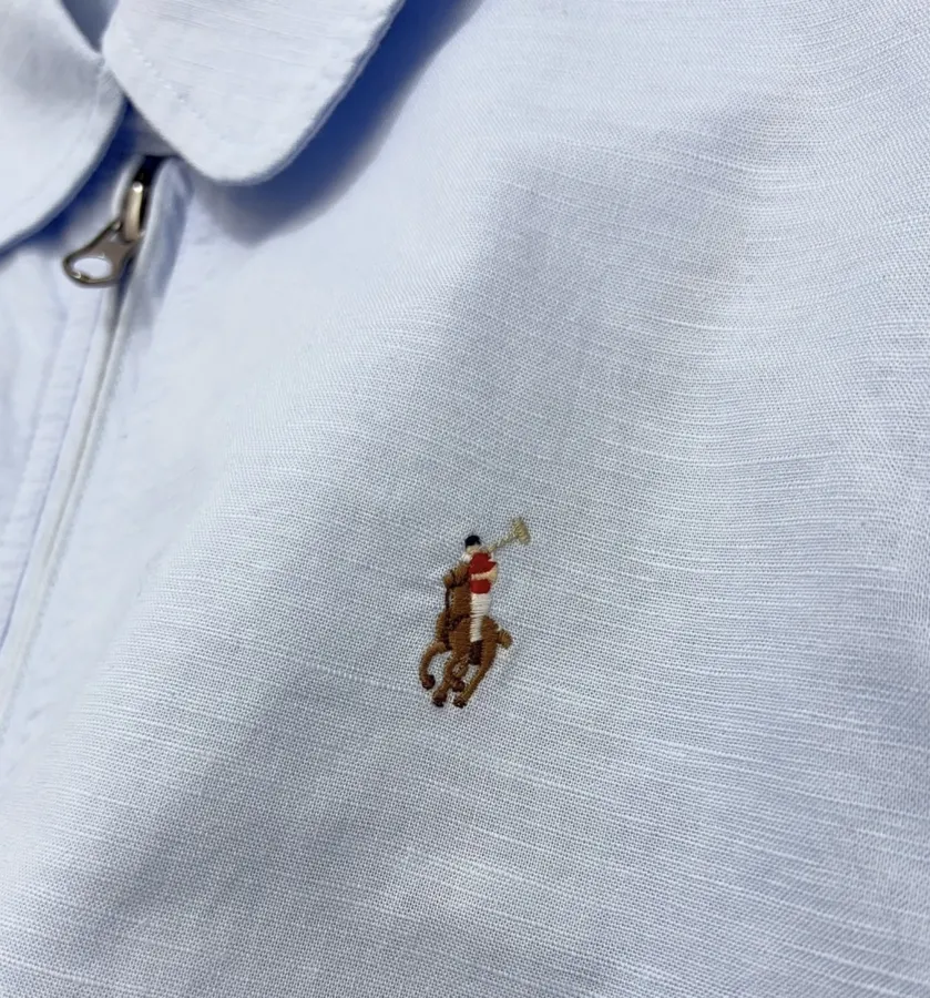 Polo Ralph Lauren 浅蓝色翻领拉链哈灵顿夹克，浅蓝色，商品图 5