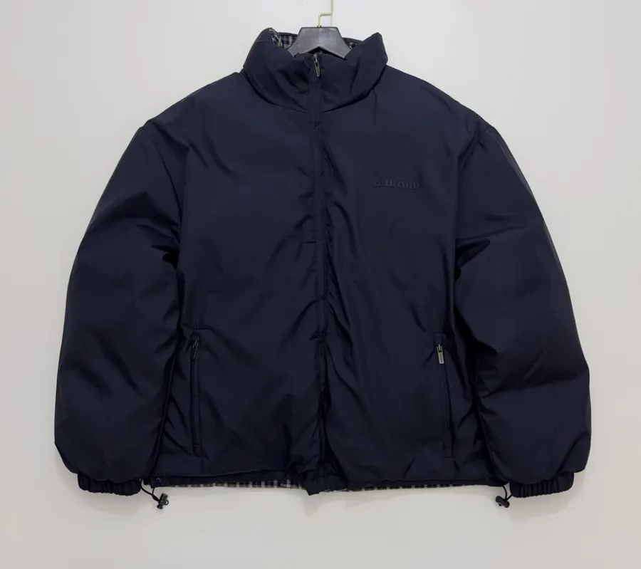 Navy Ruched Padded Jacket in Navy, product view