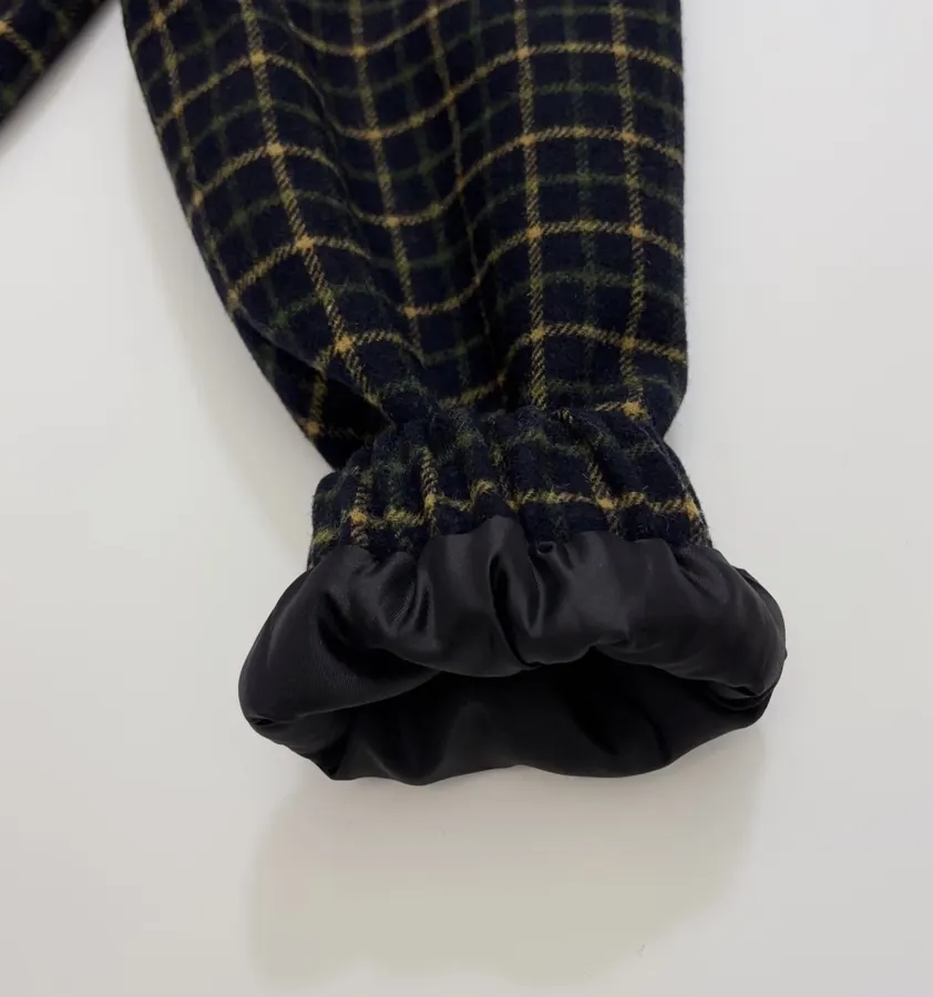 黑色格纹连帽套头夹克，黑色，商品图 7
