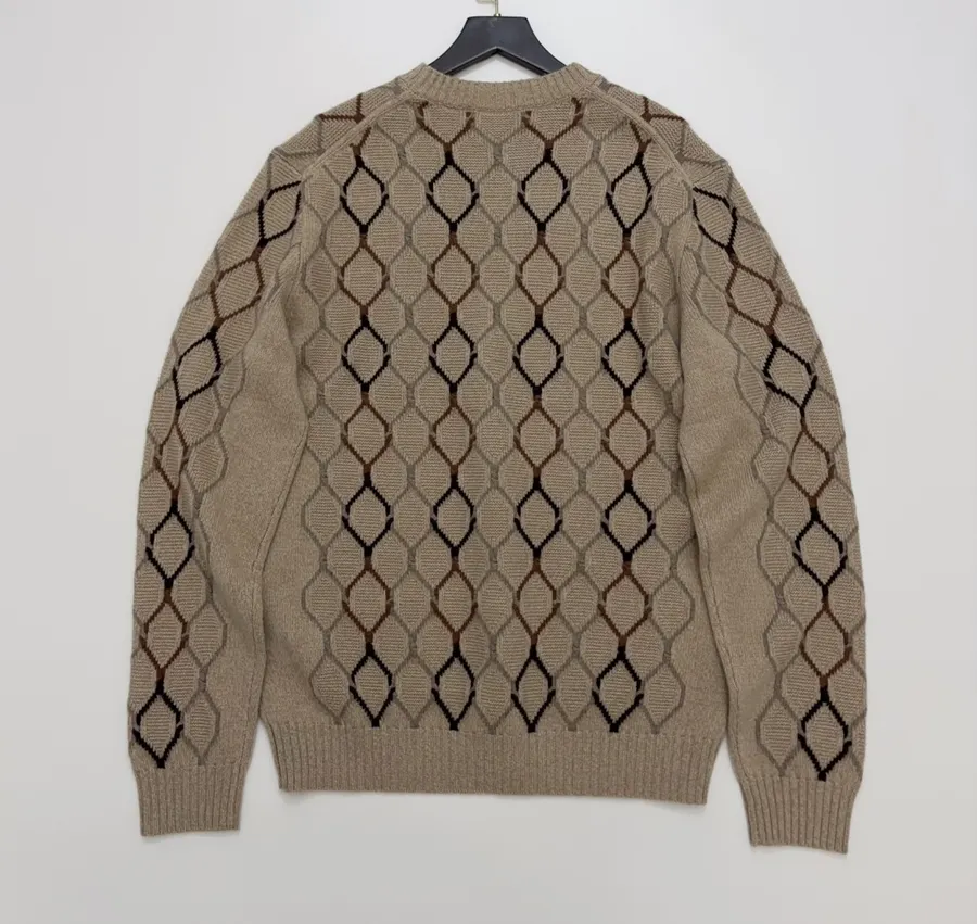 Loro Piana Jacquard knit wool crewneck top in As Shown, product view 13