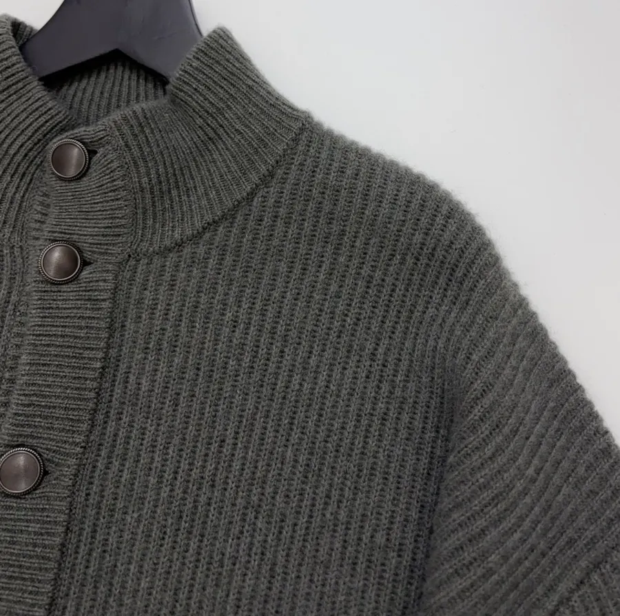Brunello Cucinelli Collarless button-front ribbed knit cardigan in As Shown, product view 03