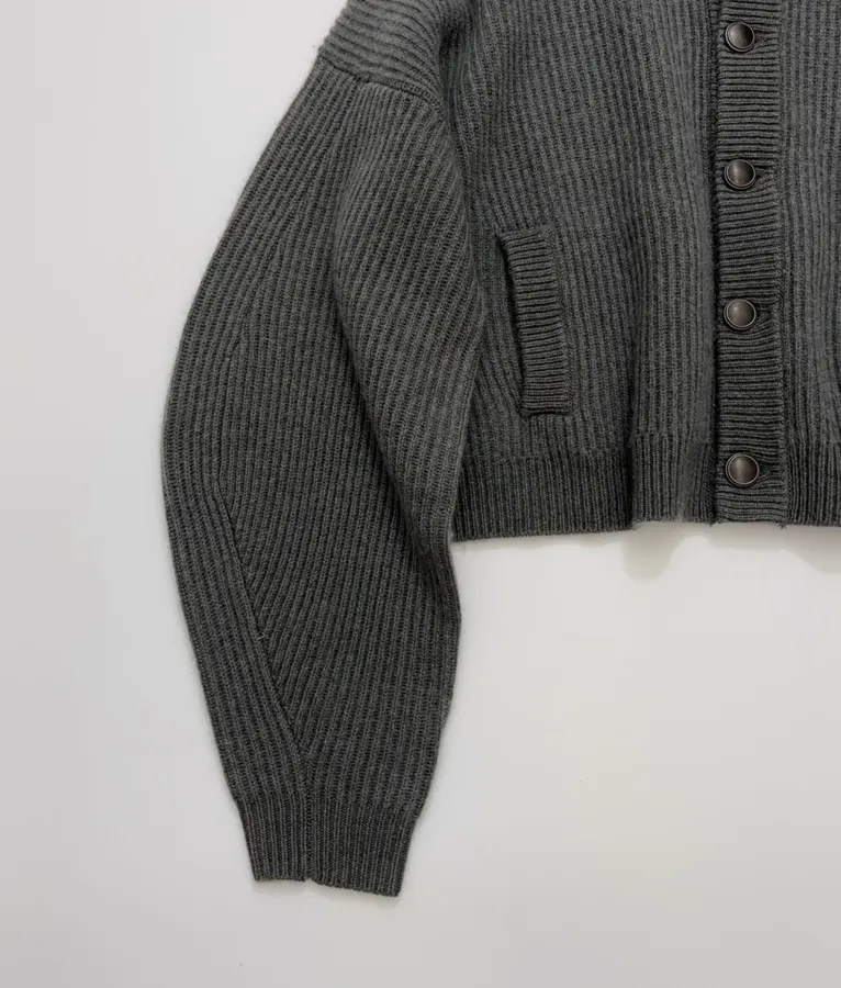 Brunello Cucinelli Collarless button-front ribbed knit cardigan in As Shown, product view 09