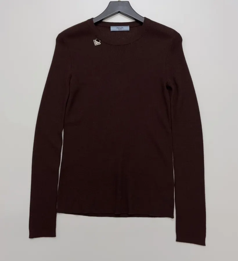 Prada 圆领长袖打底衫，As Shown，商品图 1