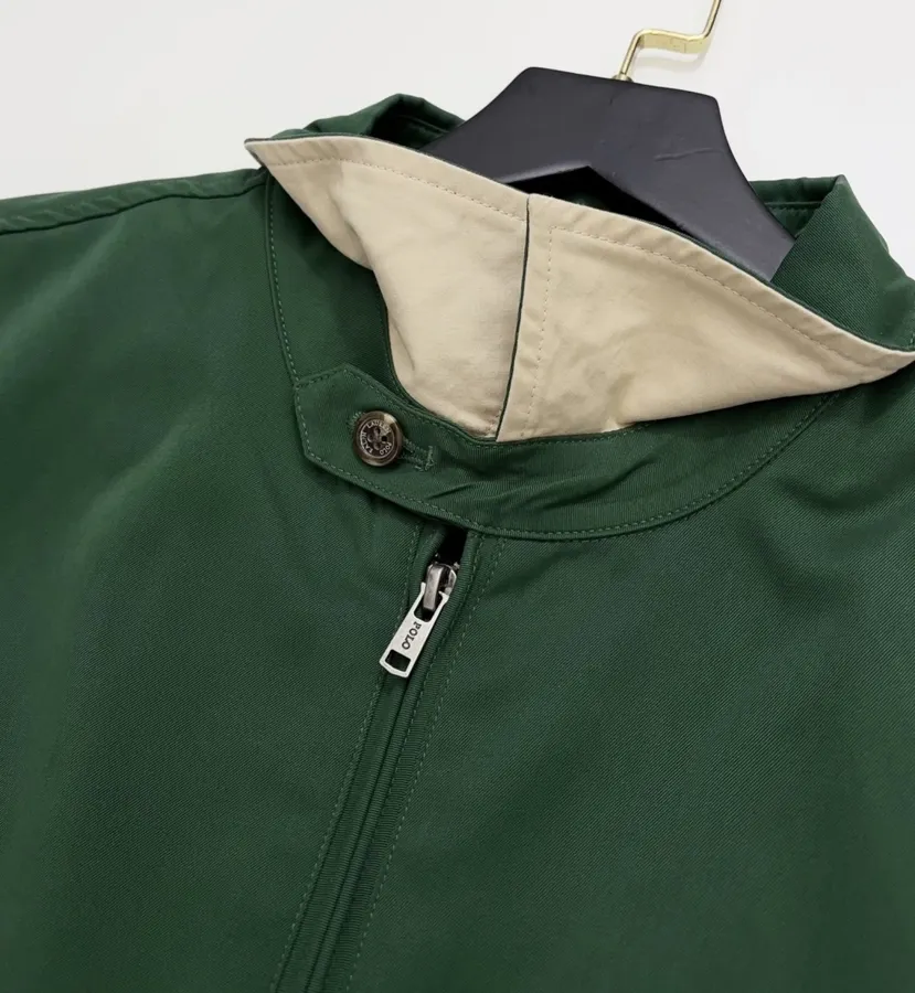 Polo Ralph Lauren Green Cotton Collared Zip Harrington Jacket in Green, product view 05