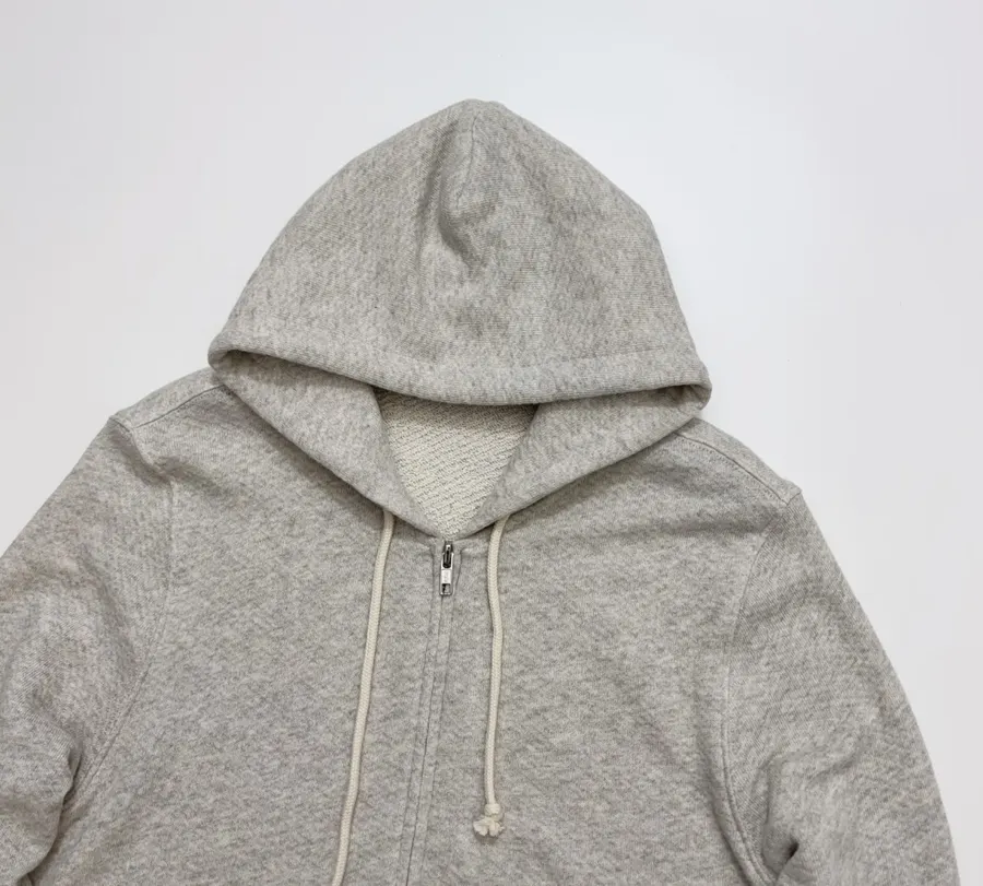 Heather Grey Terry-Lined Zip Hoodie in Heather Grey, product view 02