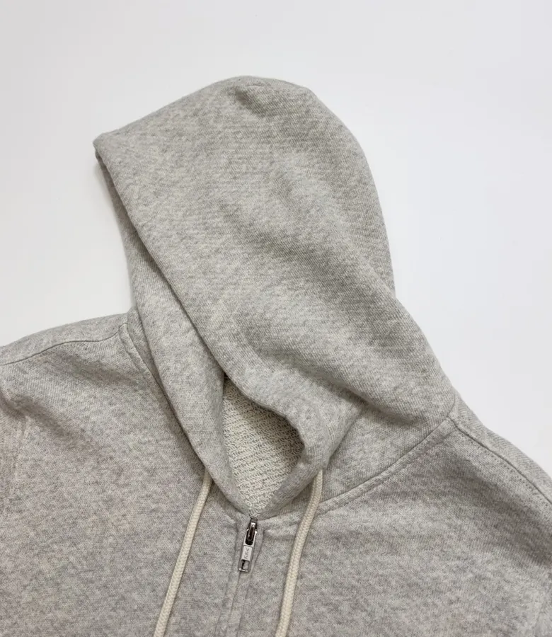 Heather Grey Terry-Lined Zip Hoodie in Heather Grey, product view 03
