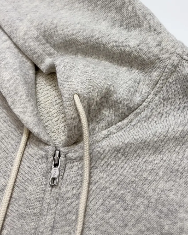 Heather Grey Terry-Lined Zip Hoodie in Heather Grey, product view 04