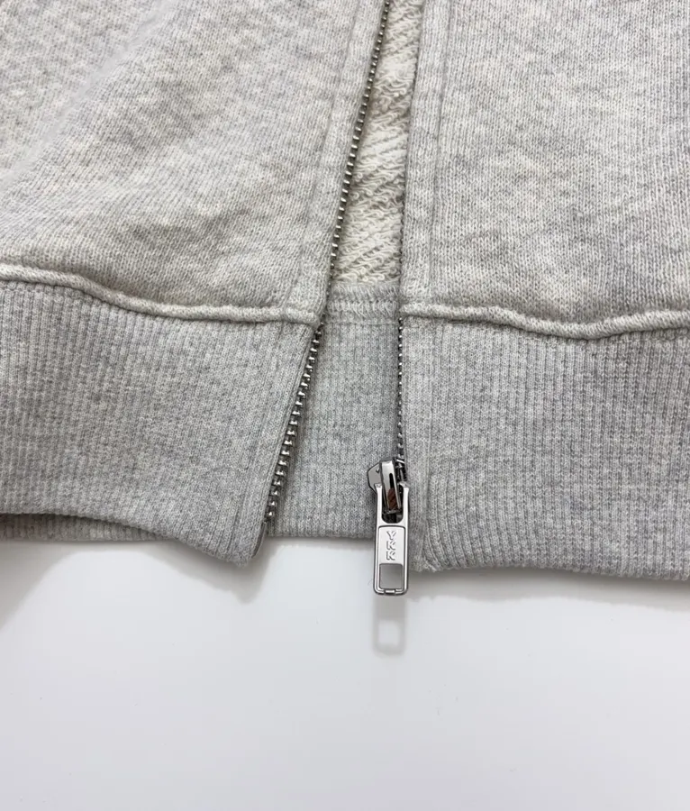 Heather Grey Terry-Lined Zip Hoodie in Heather Grey, product view 12