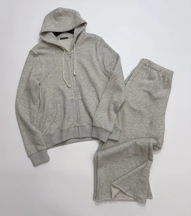 Heather Grey Terry-Lined Zip Hoodie in Heather Grey, product view 18