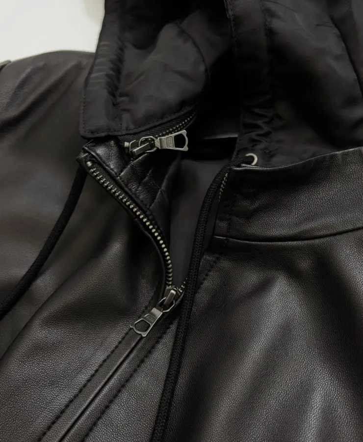 Independent-design detachable hooded premium soft sheepskin jacket in As Shown, product view 05